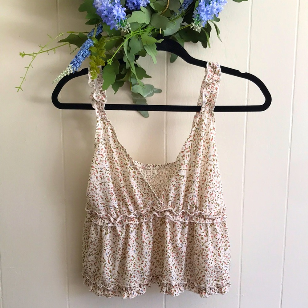 Flounce trim crop top - Shein